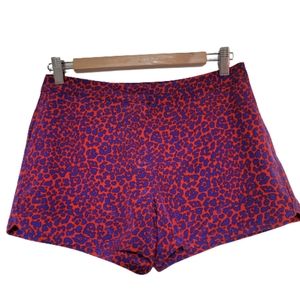 Diane Von Furstenburg Tiffany Clean Blue Leopard Camo Silk Shorts